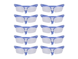 10 Unidades Gafas De Seguridad Plásticas Ajustables Para Laboratorio