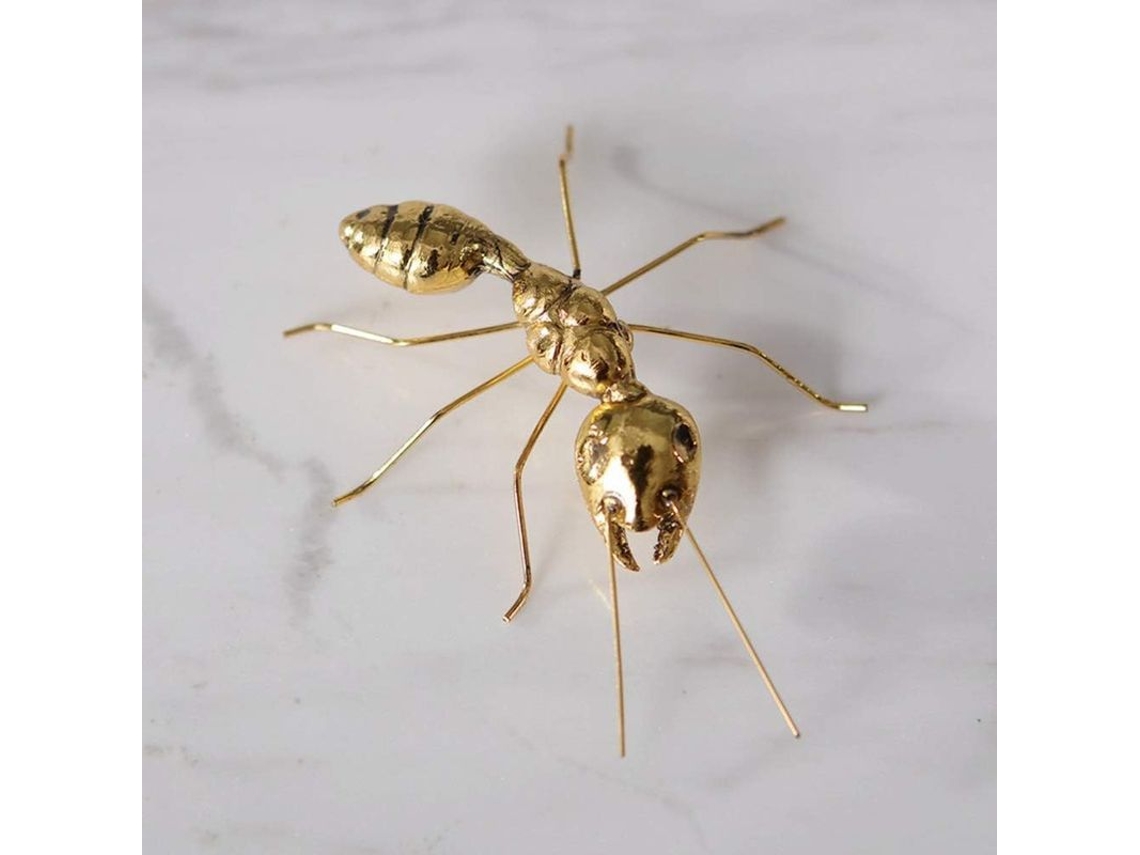 Figuras de Animais de Latão Linjou Gold Escultura Decoração de Mesa para Lar Escritório Carro