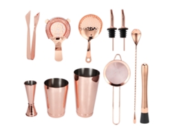 Juego De Coctelera De Acero Inoxidable De 11 Piezas, Kit De Barista, Artículos De Bar Para Fiestas, Oro Rosa.