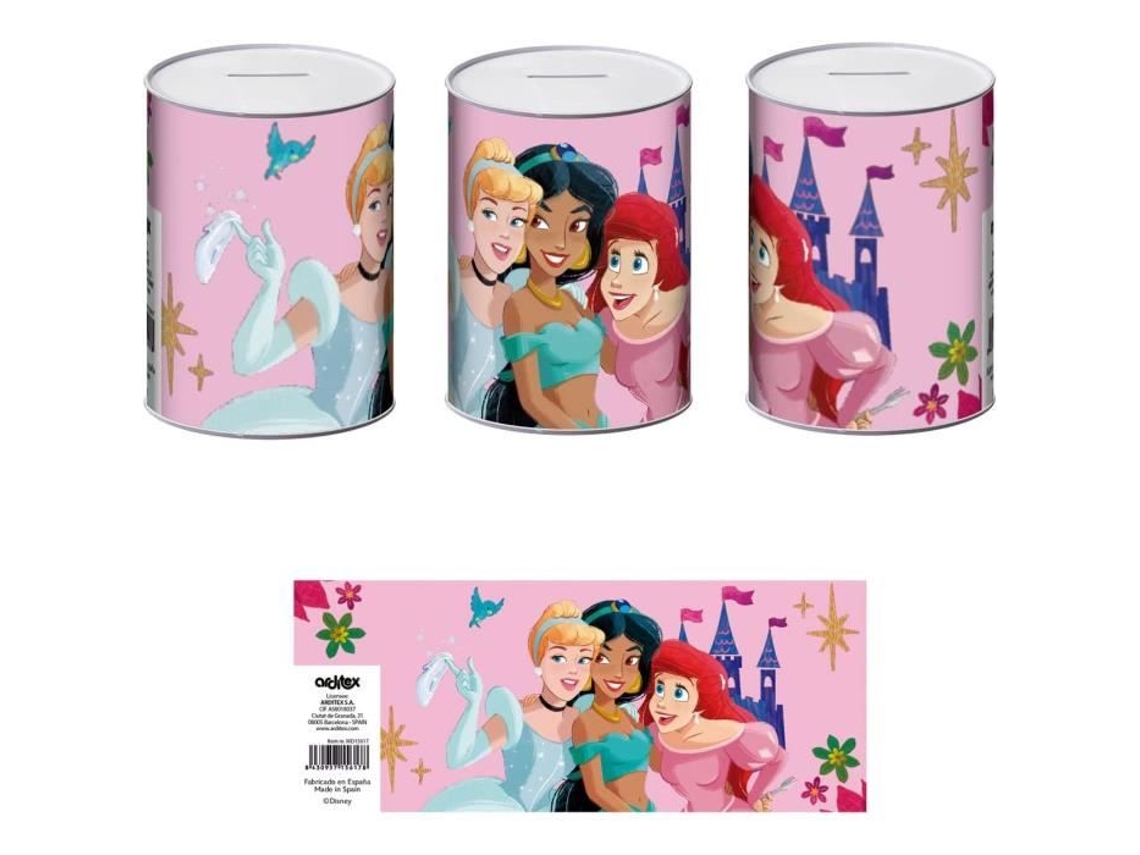 Hucha de Metal de Princesas Disney 7,5 x 7,5 x 10 cm