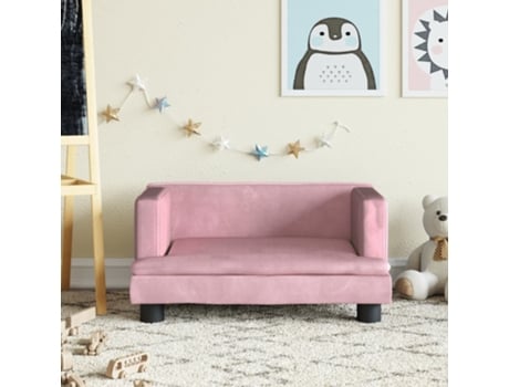 Sofá para niños de terciopelo rosa 60x40x30 cm VIDAXL