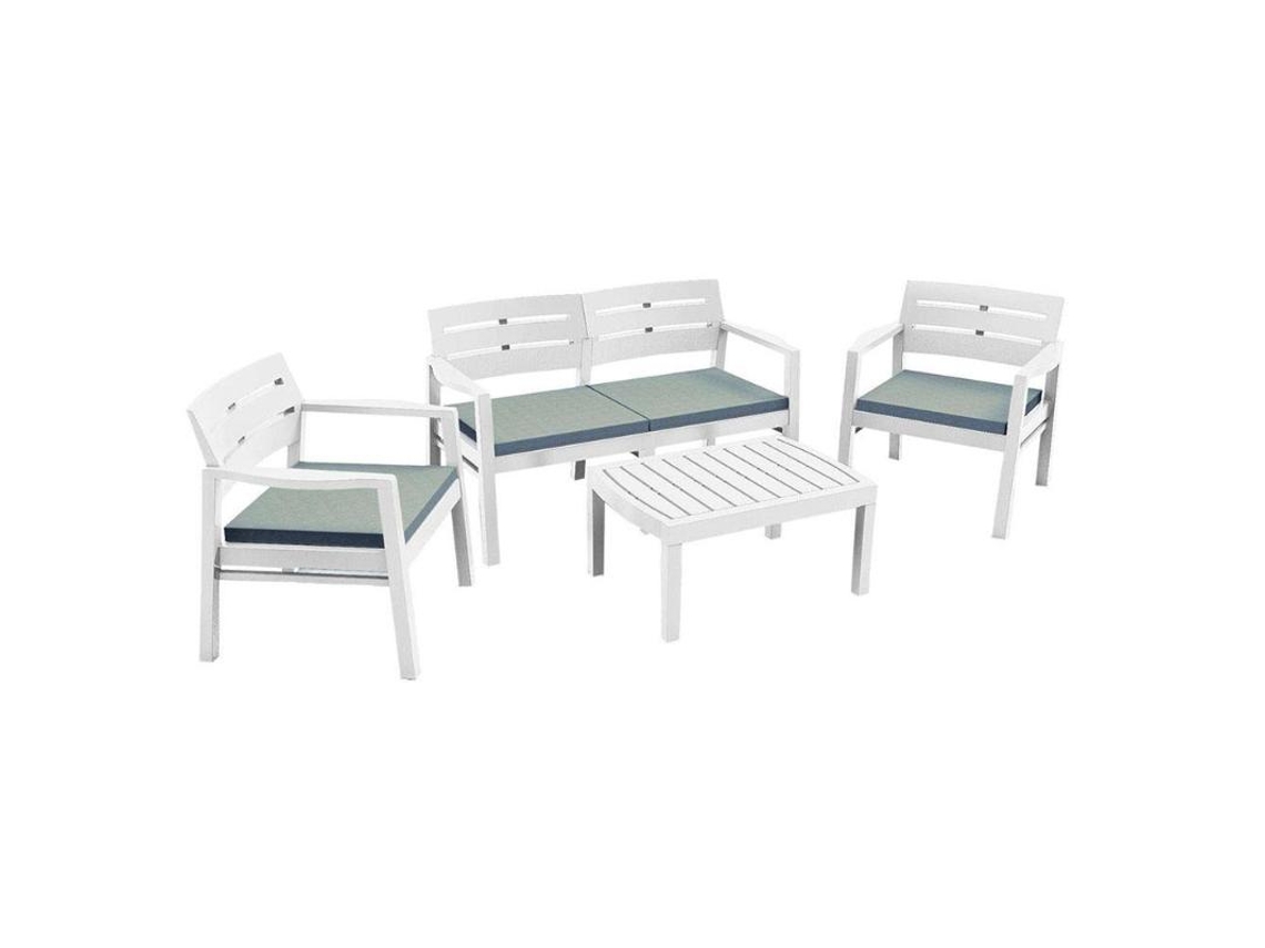 Tresillo java blanco + 4 cojines conjunto