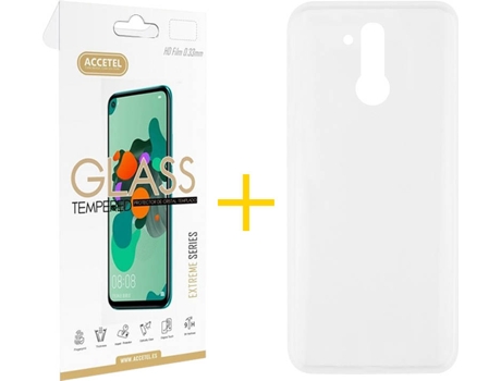 Kit Funda + Protector de Pantalla Huawei Mate 20 Lite ACCETEL Cristal Templado 5468 Transparente