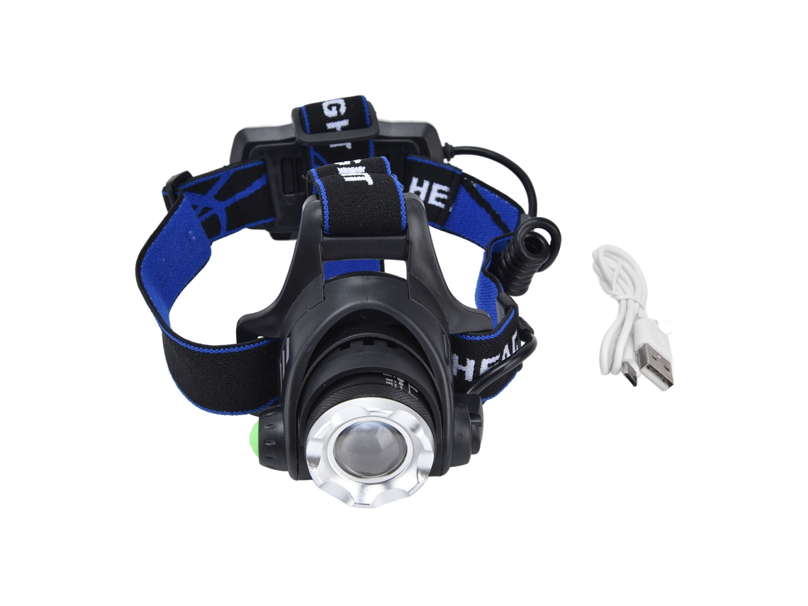 Linterna Frontal 4 En 1 Rgbw Con Enfoque, Zoom Telescópico, Recargable Por Usb Y Superbrillante Para