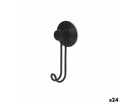 Gancho para colgar Negro Acero ABS 6 x 13 x 4 cm (24 Unidades) BERILO