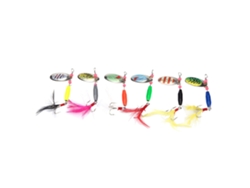 Cebo De Hilo Para Pesca Pack De 6, 7.8g, Señuelo Artificial Duro De Metal, Conjunto De Lentejuelas Giratorias