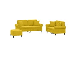 Maison Exclusive - Juego De Sofás Con Cojines 3 Piezas Terciopelo Amarillo