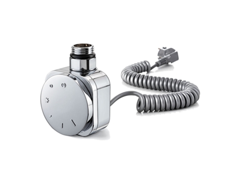 Termostato redondo cromo con resistencia para radiador secatoallas
