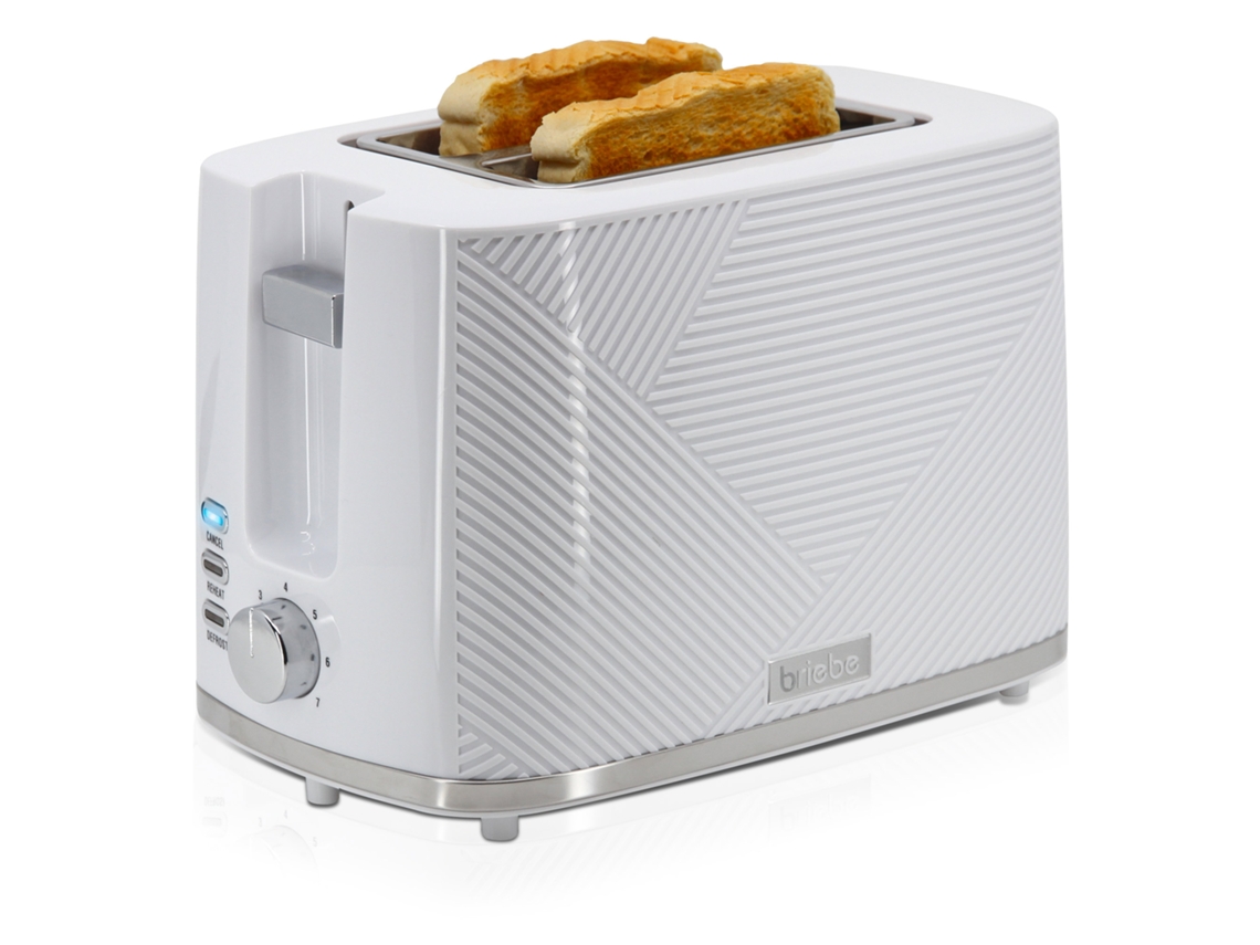 Tostadora Elegance de 2 rebanadas con ranuras anchas, 7 niveles de tostado, rejilla para calentar, descongelación, briebe, TA1169WHT, color blanco