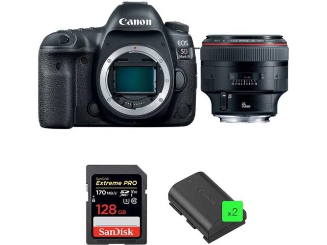 Kit Cámara Reflex CANON EOS 5D Mark IV + EF 85mm f/1.2L II USM + SanDisk 128GB + 2 LP-E6N