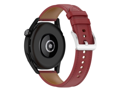 Correa de piel auténtica 22mm para Huawei Watch GT/Samsung Gear S3/Galaxy Watch 46mm - tinto
