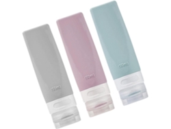 3 Pièces Set De Flacons Distributeurs De Voyage Silicone Réutilisables Bouteilles De Toilette Por...