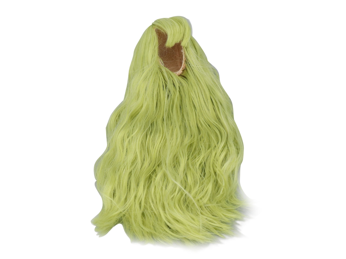 Peluca Larga Verde Con Flequillo Liso Para Muñecas Articuladas De 1/3" (22-23 Cm).