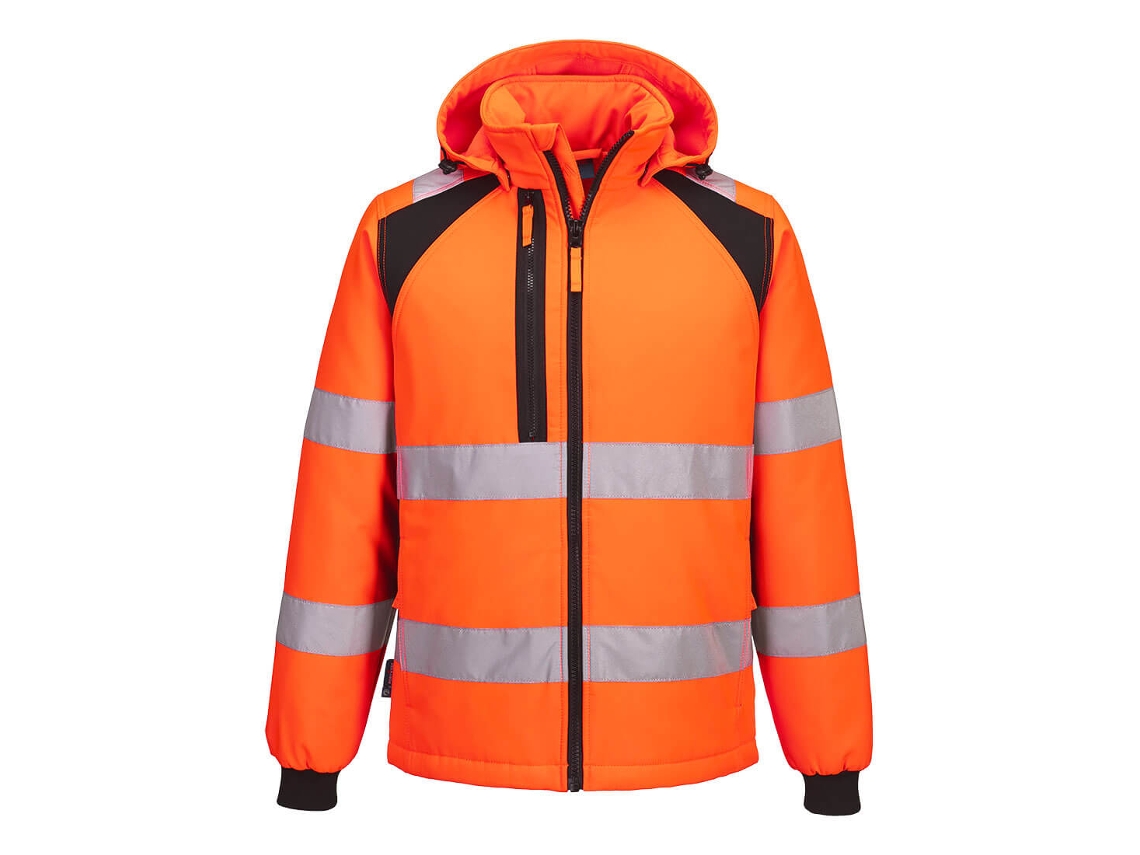 Chaqueta Softshell Acolchada Alta Visibilidad Eco | Trabajo Naranja/negro / 4xl