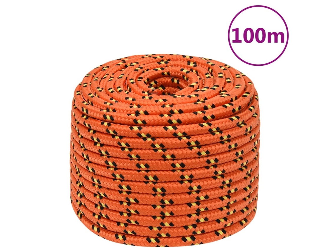 Cuerda De Barco Polipropileno Naranja 14 Mm 100 M