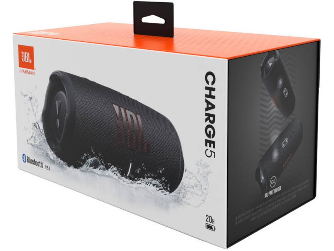 Altavoz Bluetooth JBL Charge 5 (40 W - Negro) | Worten.es