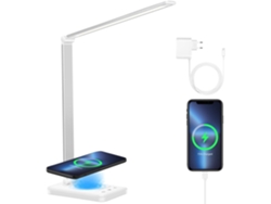 Lámpara de mesa LED moderna, cargador inalámbrico incorporado y puerto de carga USB, 50 opciones de iluminación para adaptarse a sus necesidades.