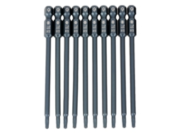 Kit De 10 Puntas De Destornillador Magnéticas Seguras T10 De 100 Mm (1/4") Hexagonales S2
