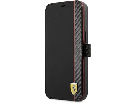Carcasa Apple FERRARI iPhone 13, 13 Pro Libro Horizontal Negro