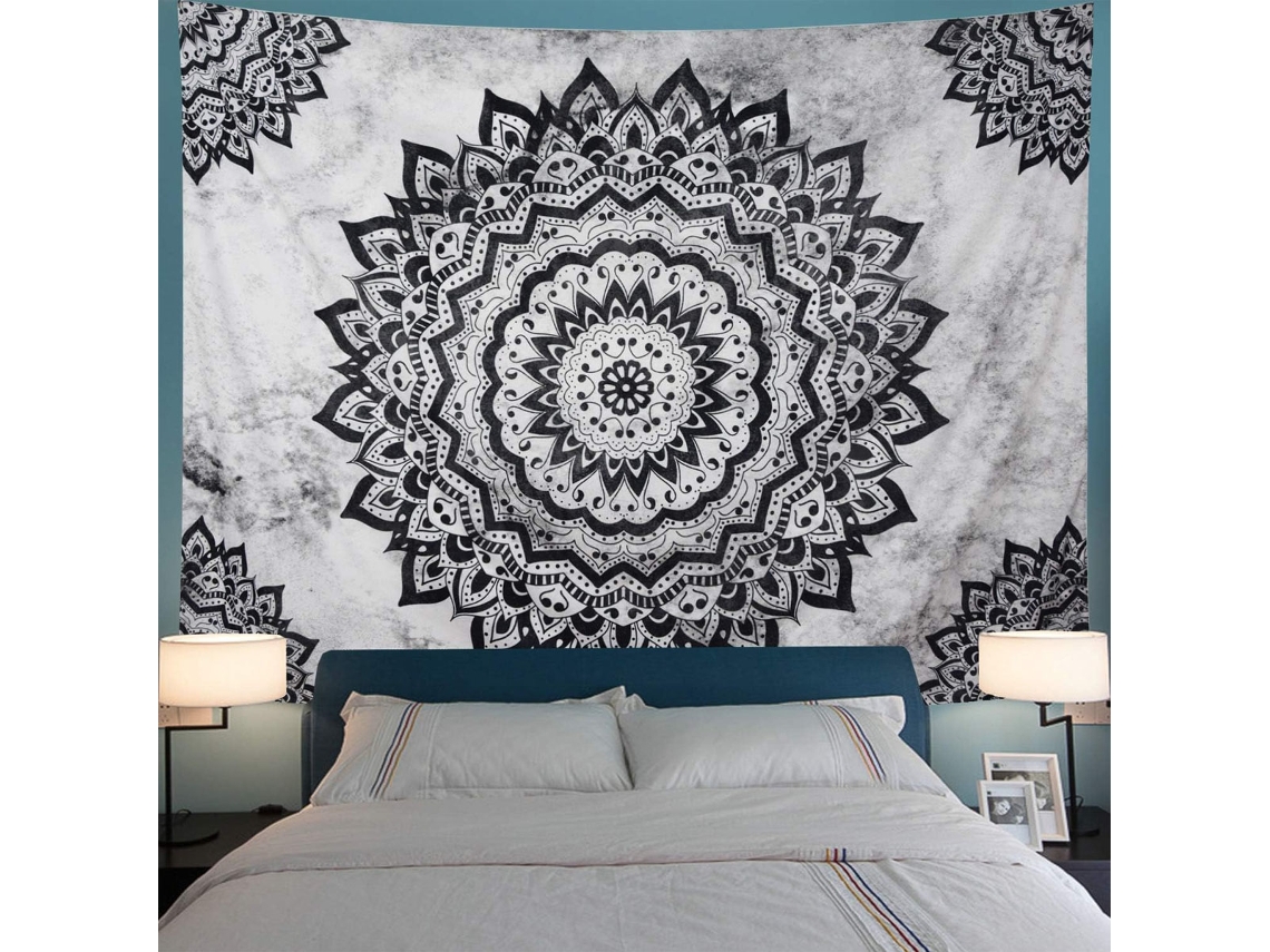 VYLARA Artesanato Indiano Requintado, Material Respirável Que Reduz O Risco De Mofo, Tecido De Mandala Estilo Boho Adorna Seu Espaço, Aparência Elegante E To