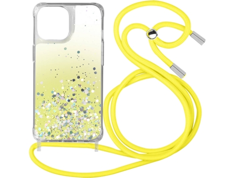 Carcasa iPhone 13 Pro Max AVIZAR Brillante con Cordón Amarillo