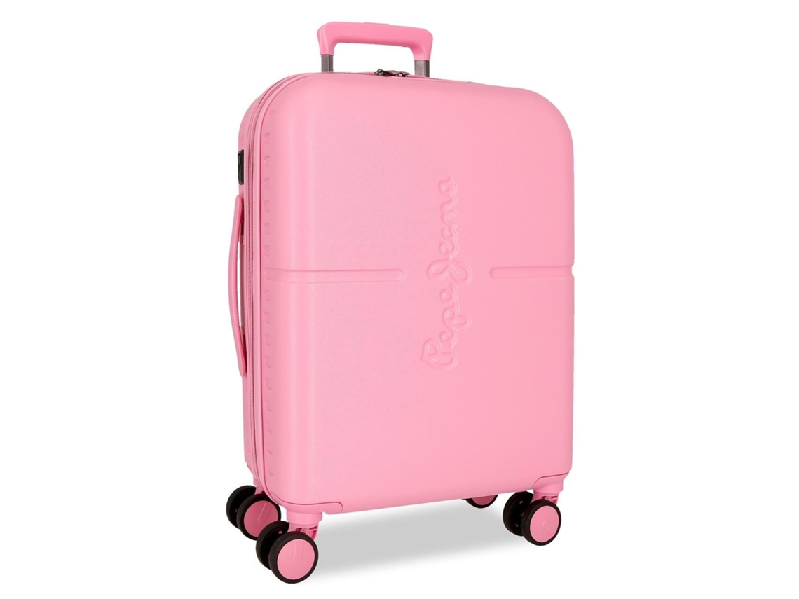 Maleta de cabina ABS con detalles en rosa de Pepe Jeans