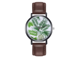 Reloj De Cuero Para Mujer Moda Elegante De Cuero Marrón Zlf0215-h