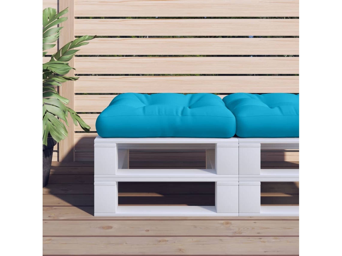 Cojín de palé 58x58x10 cm Tela azul claro HARLANV1