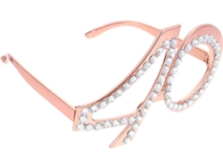 Gafas De Cumpleaños Número 40, Disfraz Divertido Con Diamantes De Imitación Color Oro Rosa