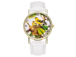 Reloj De Pulsera Analógico Para Pareja Con Correa De Pu, Estilo Sencillo, Blanco.