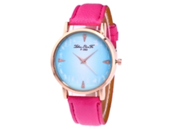 Reloj De Cuarzo Para Hombre Estudiante Coreano De Cuero F-393a Rojo Rosa