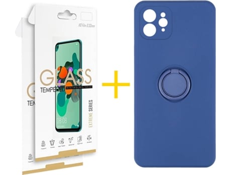 Carcasa + 2 Protectores de Pantalla para iPhone 12 Pro SKYHE Azul Oscuro