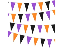 Pancarta Triangular De Halloween En Negro, Morado Y Naranja, 5 Piezas Para Decoración De Fiestas.