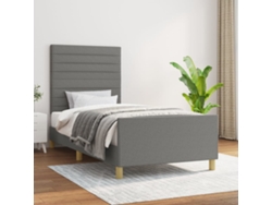 Estructura de cama sin colchón tela gris oscuro 80x200 cm