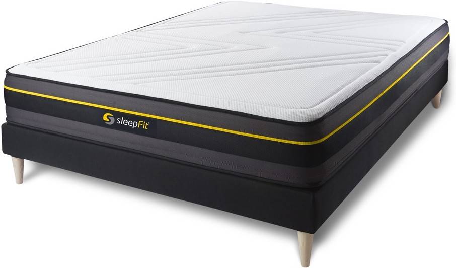 Conjunto de Somier Negro + Colchón SLEEPFIT Active (120x200 cm - Espuma Viscoelástica)