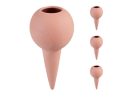 Relaxdays 4 Picos De Riego Con Forma De Globo, Para Botellas Pet De 1,5 L, Para Plantas De Interior Y Balcón, Terracota