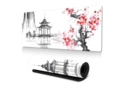 Alfombrilla De Ratón Gaming Xxl Estilo Pintura A Tinta - Mousepad De Goma Natural - 40x90cm Blanco Y Negro
