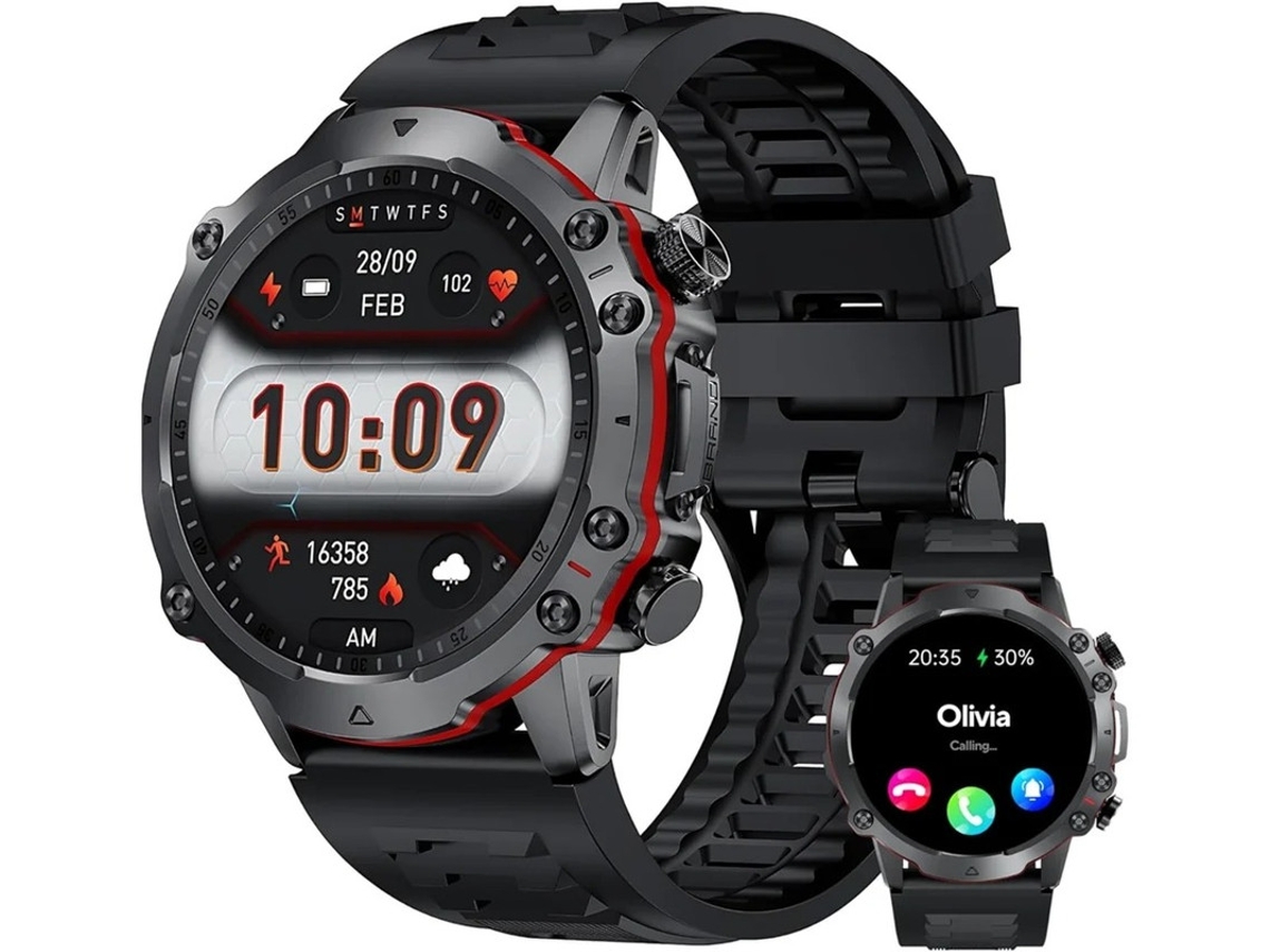 Reloj inteligente deportivo AMOLED resistente al agua, con Bluetooth, monitor de actividad física, frecuencia cardíaca y presión arterial. Bestvite