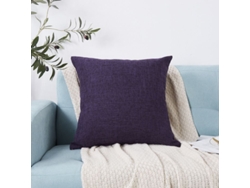 Rebe-fundas De Almohadas Decorativas De Lino 2 Unidades 45x45 Cm Morado Oscuro Para Sofá Sala Cuarto