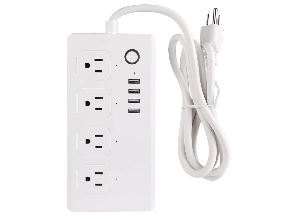 Enchufe Inteligente Wifi Con 4 Puertos Usb, Control Remoto Mediante Aplicación, Alexa Y Google Home.