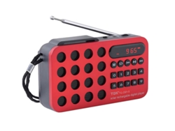 Radio FM portátil recargable Viewleaf con altavoz inalámbrico, carga solar, compatible con USB, tarjeta TF y reproductor de música MP3 integrado.