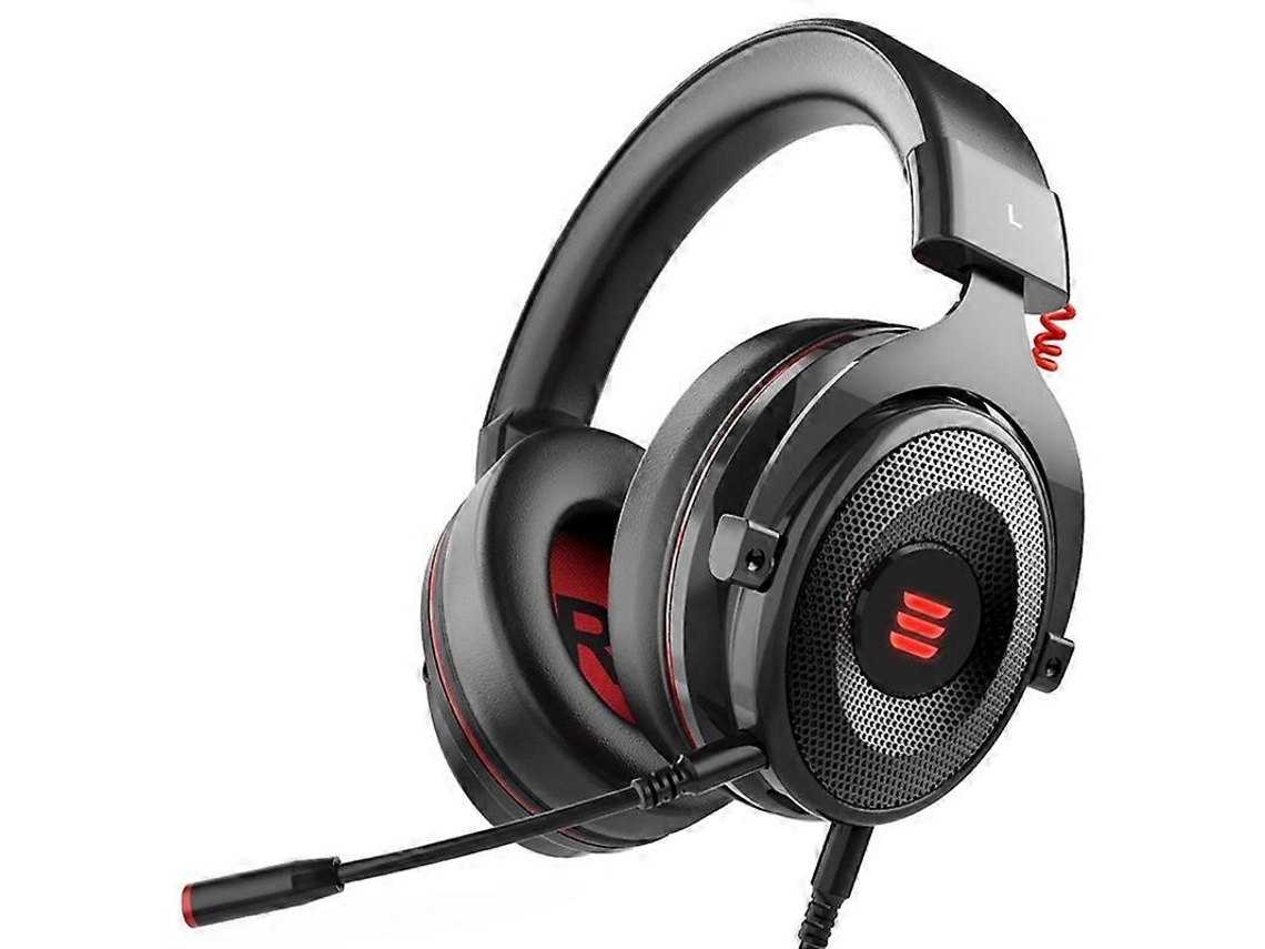 Auriculares para juegos Hengrongshen Eksa E900 Pro 7.1 con cable USB y micrófono luminoso (negro)
