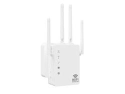 Extensor de Wi-Fi de banda dual 5G, 1200 Mbps, amplificador de largo alcance, cobertura de hasta 8500 pies cuadrados y 40 dispositivos.