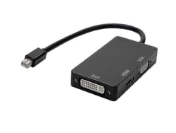 Adaptador convertidor Mini DP macho a HDMI, DVI y VGA hembra