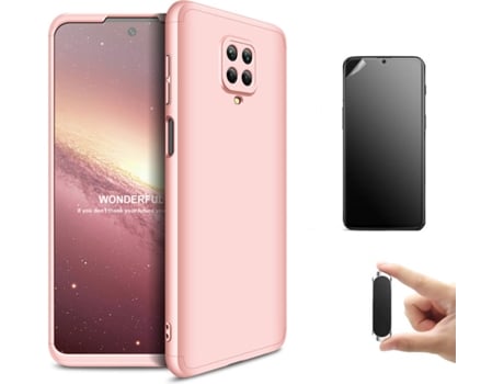 Kit Carcasa, Protector y Soporte Xiaomi Redmi Note 9S Ultimatte Slim Armor 360º Rosa