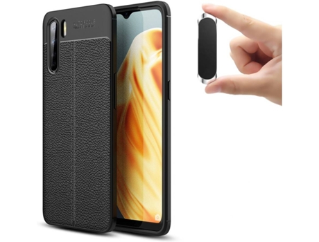 Carcasa y Soporte Oppo A91 Rugged Leather Negro