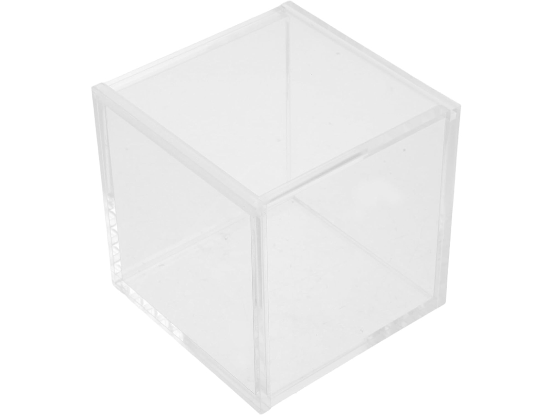 Almacenamiento Joyas Acrílico Transparente 9x9x9 Apertura Empuje Extracción Organizador Anillos Cuadrado