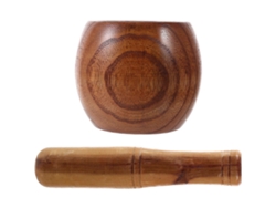 Juego de 1 prensa de especias manual para cocina, incluye mortero y mano de madera. Rosewell
