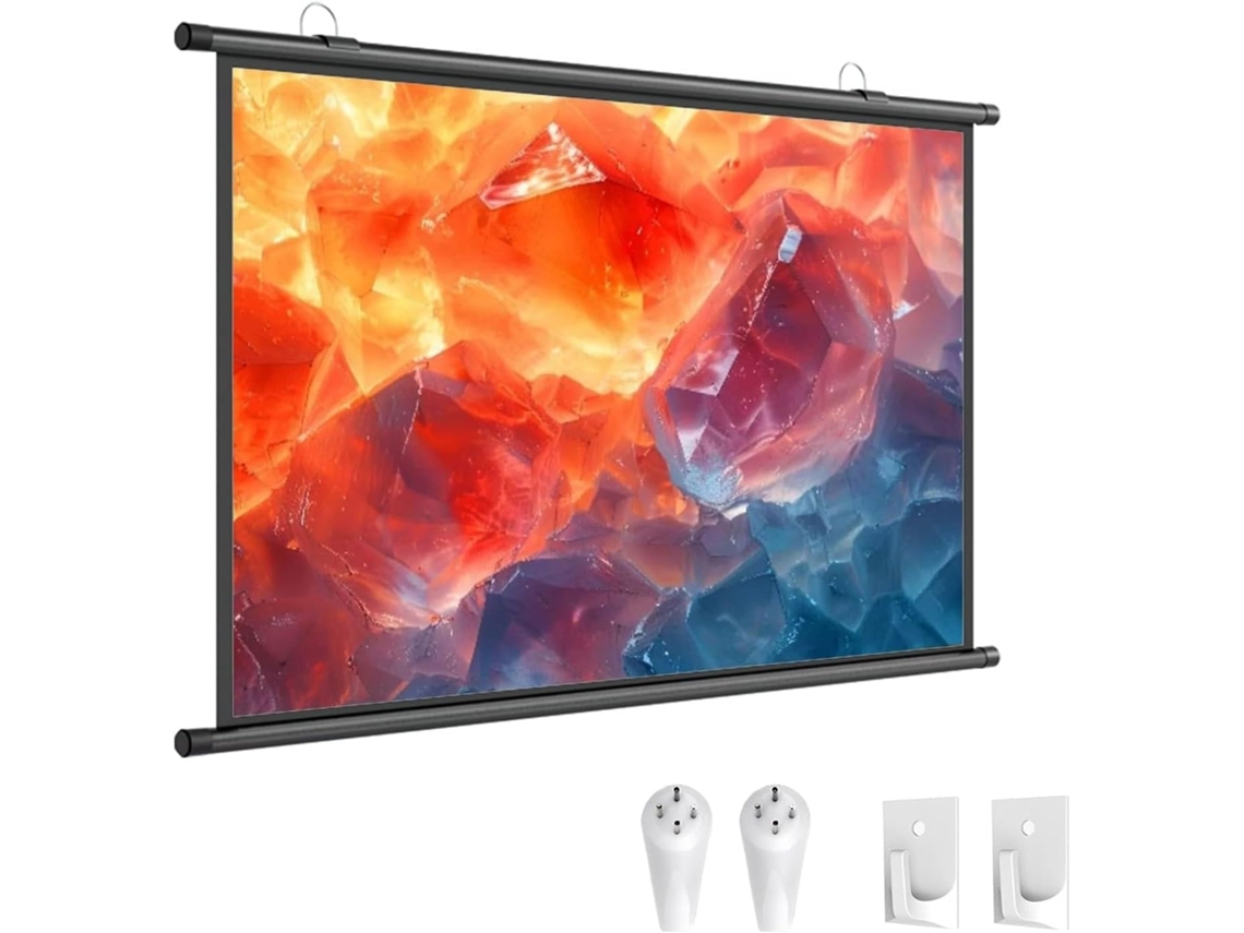 Pantalla de proyección portátil de 60 pulgadas, formato 16:9/4:3, para uso doméstico y en exteriores.