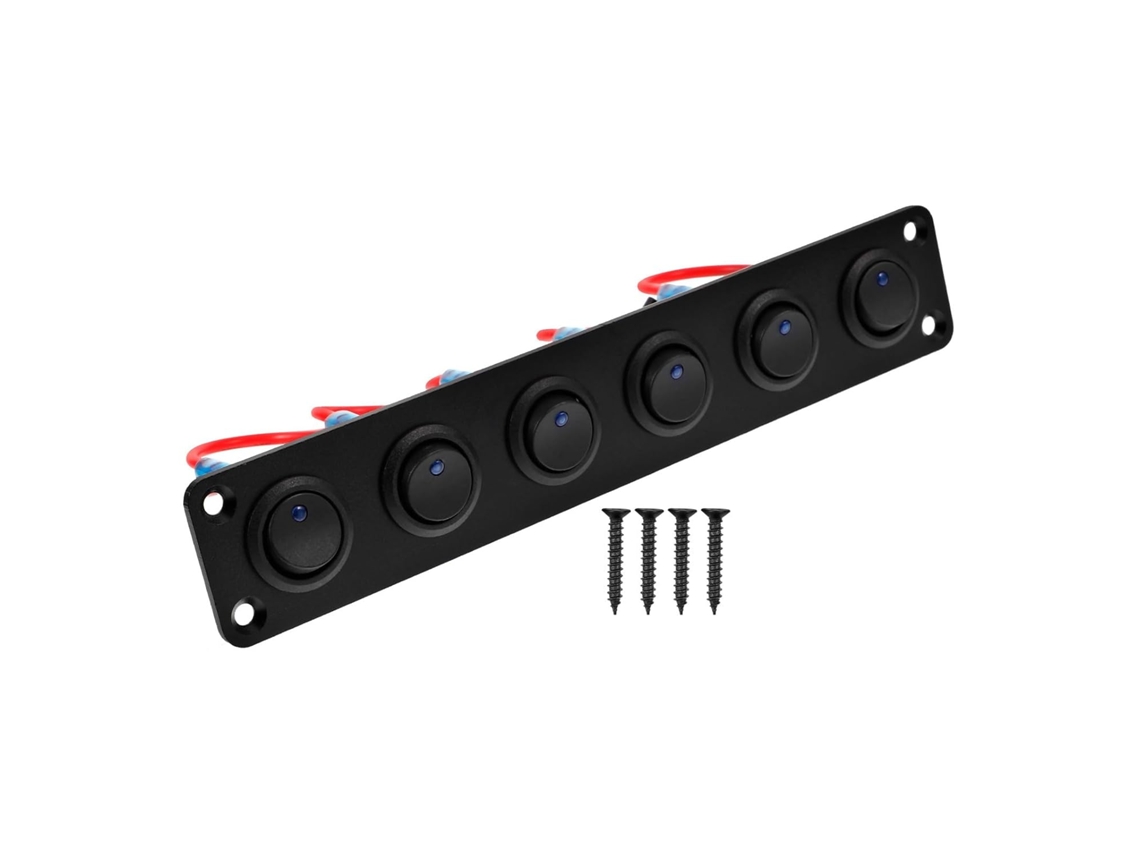 Panel De Interruptores Basculantes Impermeables Marinos De 6 Pulgadas, Para Coche O Autocaravana.